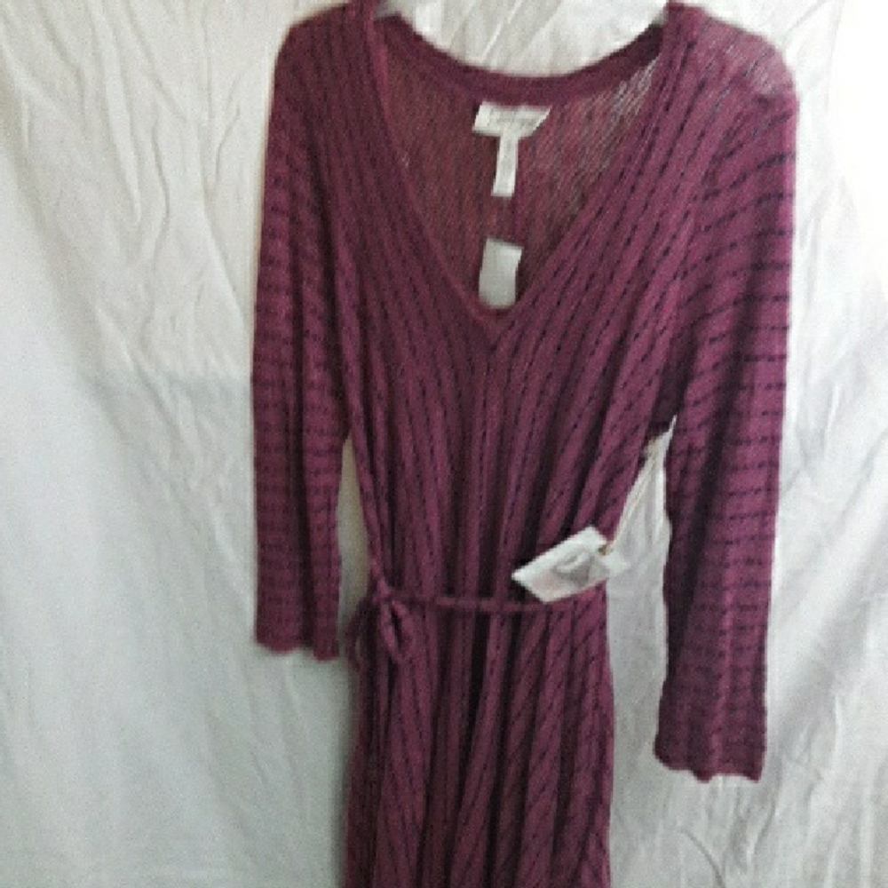 Jessica  Simpson Maternity Pink And Black Knit Dress with Belt